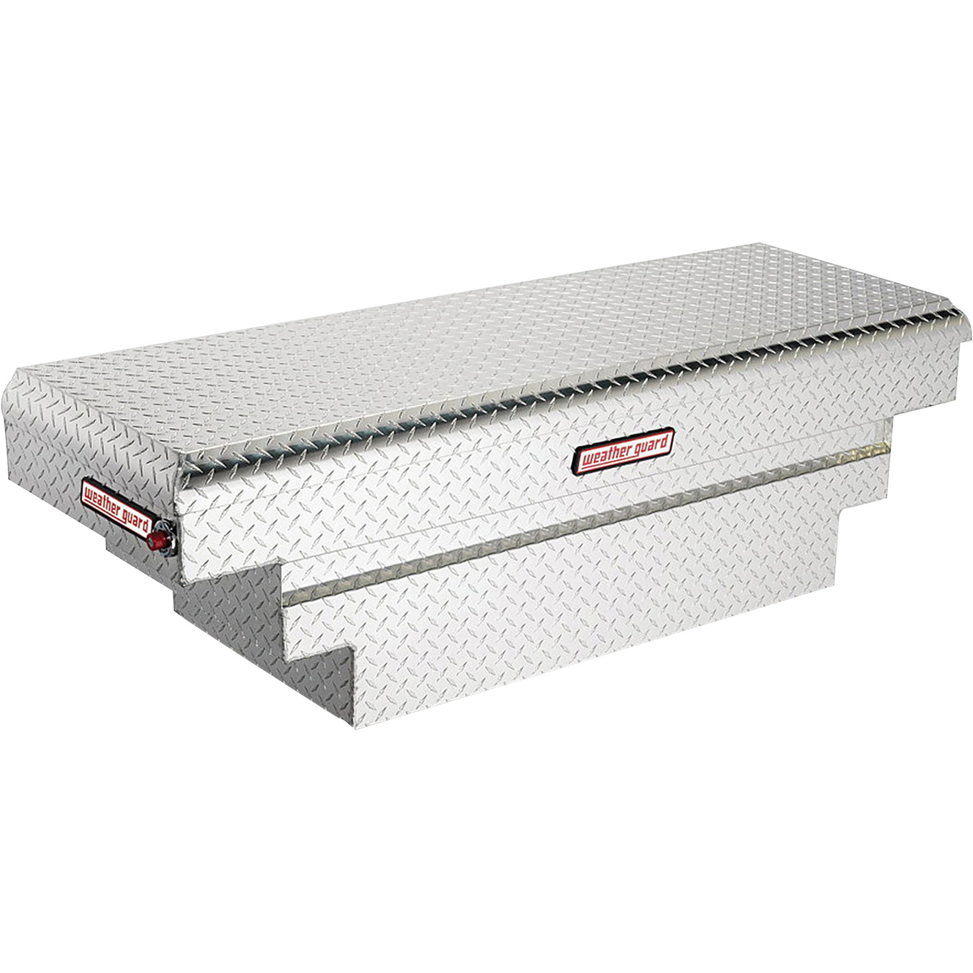 Weather Guard Deep Saddle Truck Tool Box — Aluminum, Diamond Plate, Rotary Latch, 62in. x 20.25in. x 18.5in., Model# 137-0-01